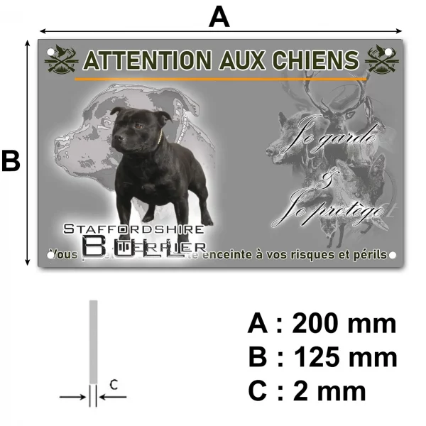 Panneau Staffordshire Bull Terrier avec fond stylisé