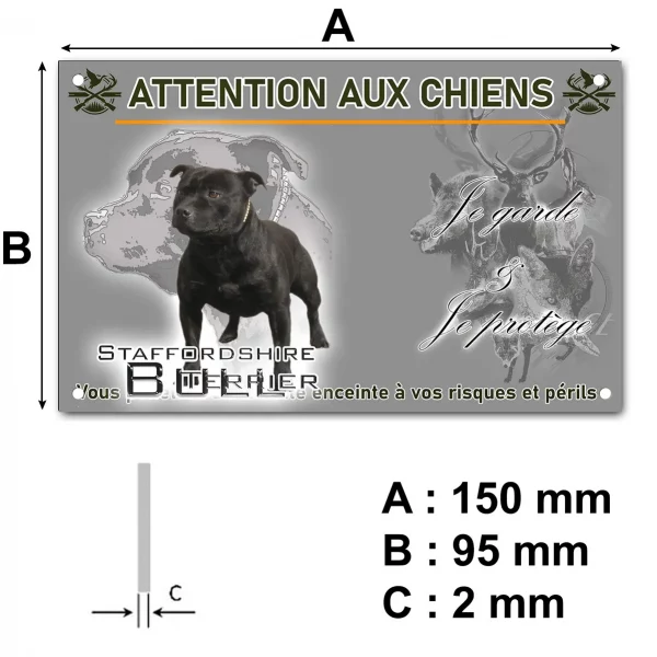 Plaque Staffordshire Bull Terrier avec fond stylisé