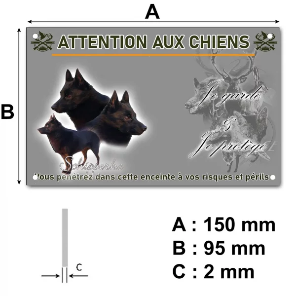 Plaque Schipperke avec plusieurs angles de tête et entier
