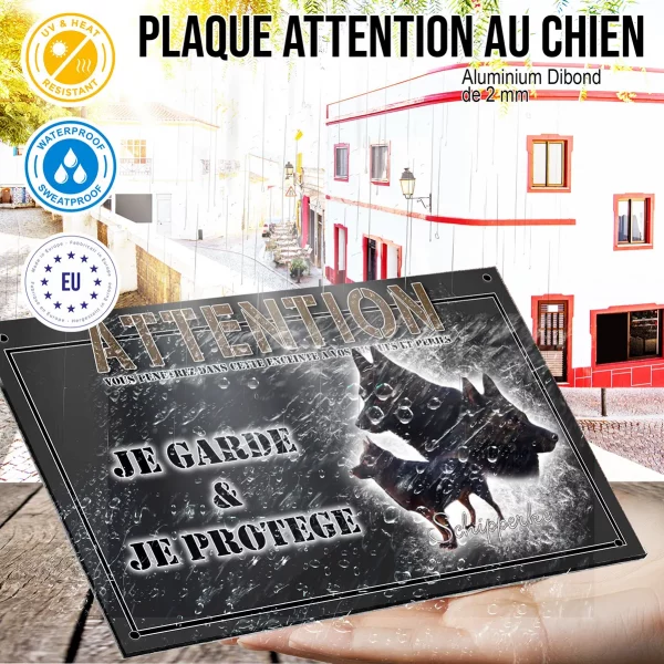 Panneau chien de garde Schipperke avec plusieurs angles de tête et entier
