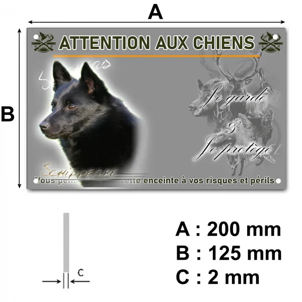 Panneau Profil d'un Schipperke noir sur fond flou