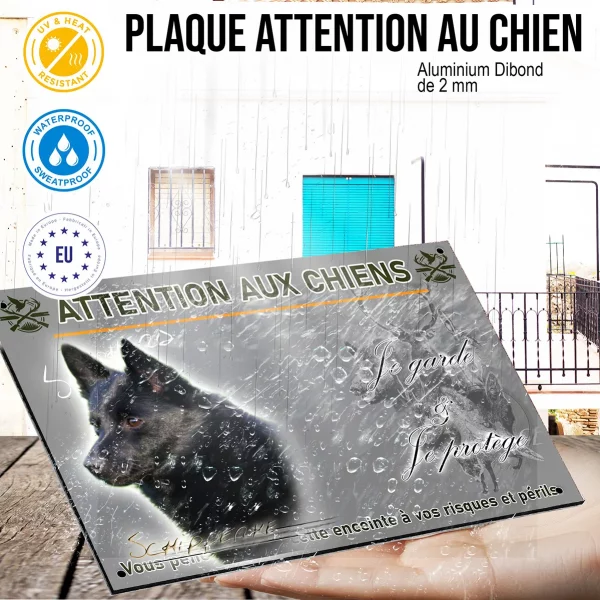 Panneau Profil d'un Schipperke noir sur fond flou