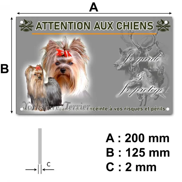 Panneau Deux Yorkshire Terriers avec des accessoires mignons