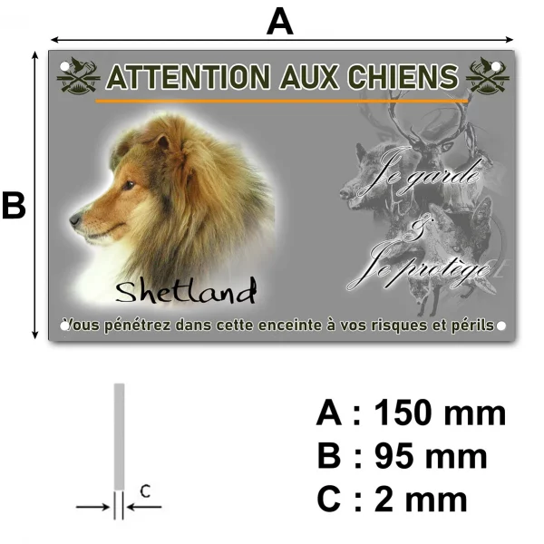 Plaque Chien de race Shetland avec un pelage flamboyant