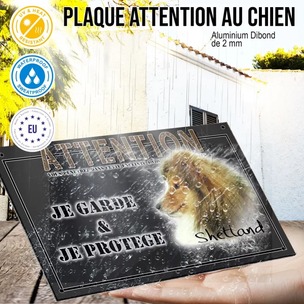 Panneau chien de garde Chien de race Shetland avec un pelage flamboyant