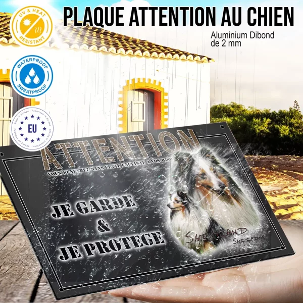 Panneau chien de garde Deux Shitland Sheepdogs avec pelage élégant