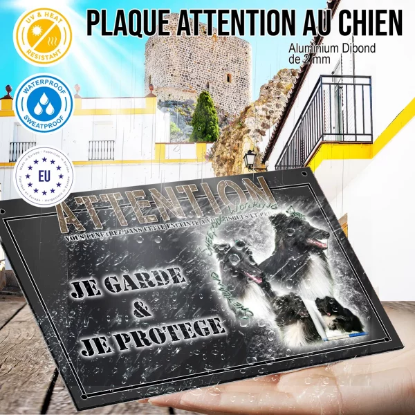 Panneau chien de garde Shetland Sheepdog avec un look dynamique en groupe