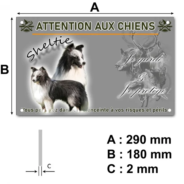Pancarte Un Sheltie avec un pelage noir et blanc