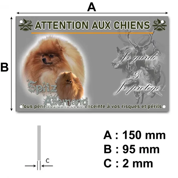 Plaque Un Spitz Allemand avec pelage orange flamboyant