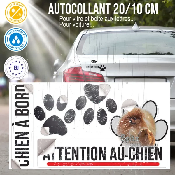 Plaque chien de garde Un Spitz Allemand avec pelage orange flamboyant