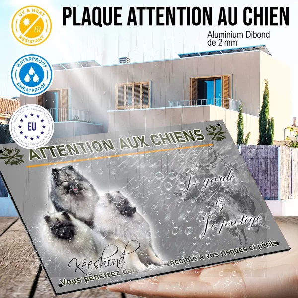 Panneau Trois Keeshonds aux pelages gris et noir