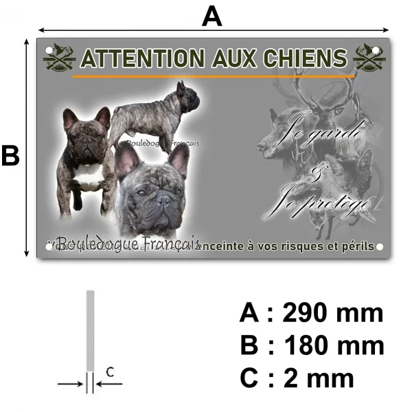 Pancarte Visuel de Bouldogue Français avec plusieurs chiens
