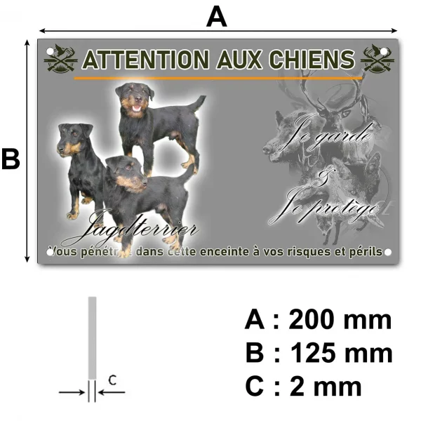 Panneau Jagdterrier : trois chiens posant ensemble.