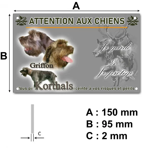 Plaque Trois portraits de Griffon Korthals