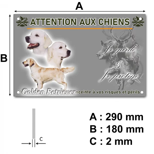 Pancarte Trois Golden Retrievers