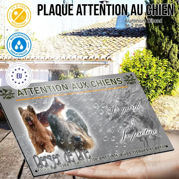 Panneau Trois chiens Berger de Brie sur fond coloré