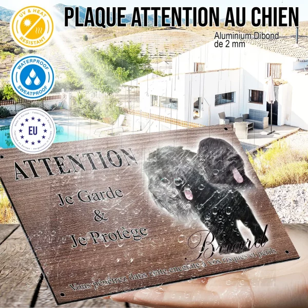 Panneau attention au chien Trois portraits de Briard