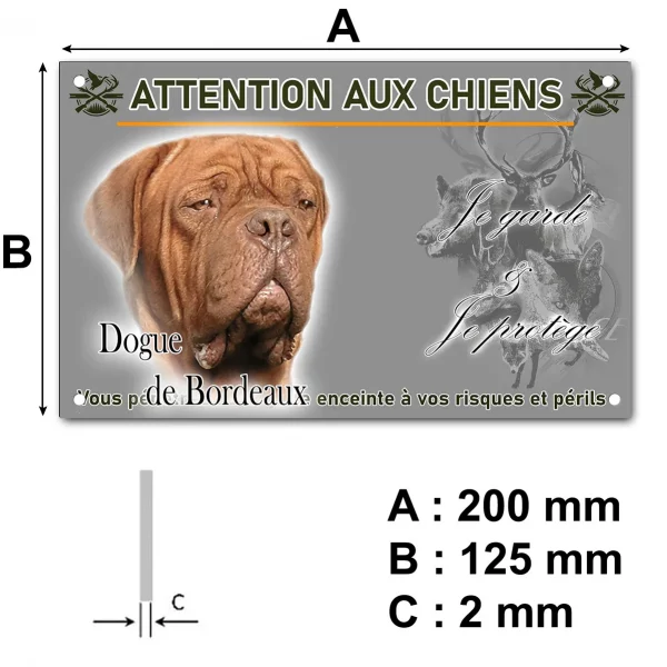 Panneau Gros plan d'un Dogue de Bordeaux avec texte