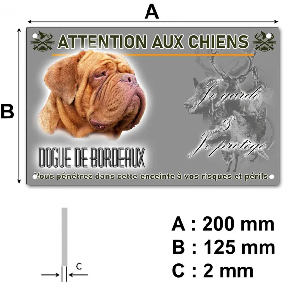 Panneau Dogue de Bordeaux avec des traits caractéristiques