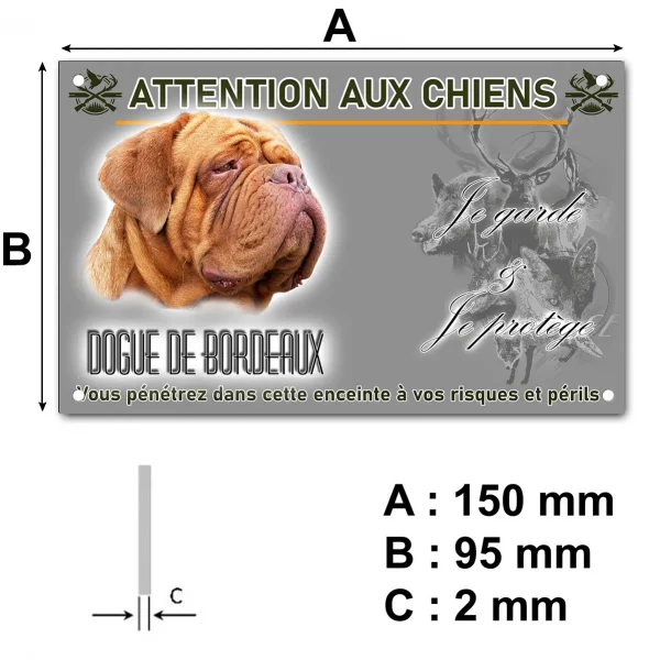 Plaque Dogue de Bordeaux avec des traits caractéristiques