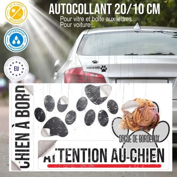 Plaque chien de garde Dogue de Bordeaux avec des traits caractéristiques
