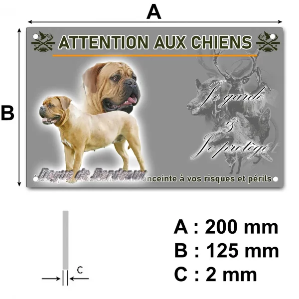 Panneau Dogue de Bordeaux sur fond transparent