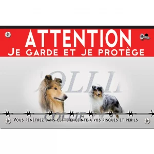 Signalisation personnalisee Deux collies