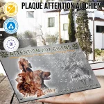 Plaque attention au chien Setter Irlandais, fond chasse, en situation