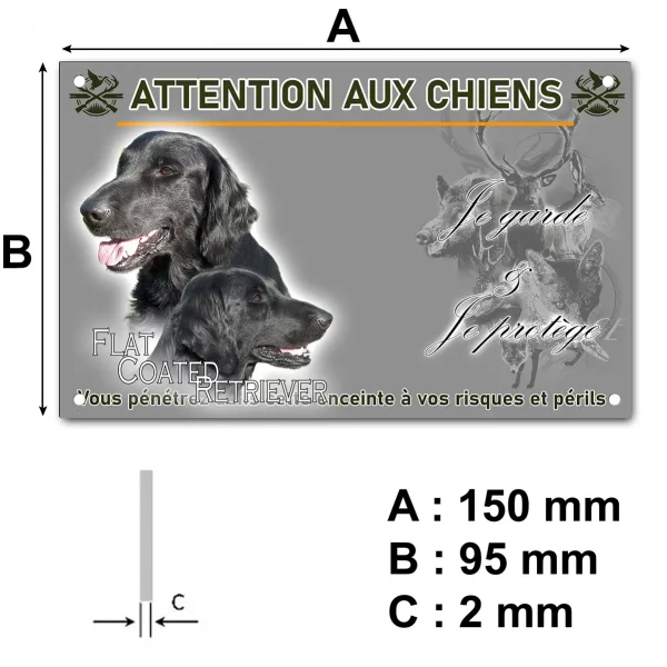 Plaque Deux Flat Coated Retrievers en gros plan