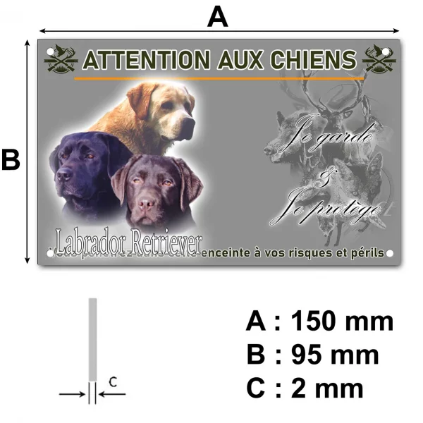 Plaque Trois chiens Labrador Retriever portrait