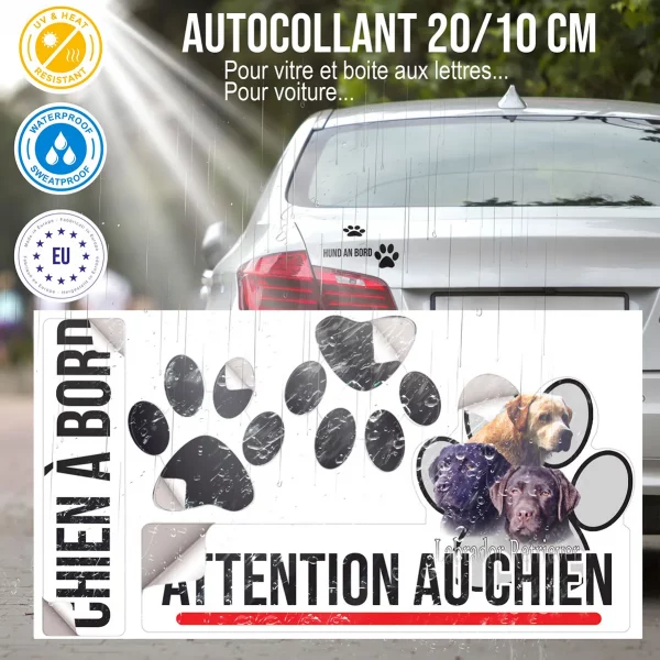 Plaque chien de garde Trois chiens Labrador Retriever portrait