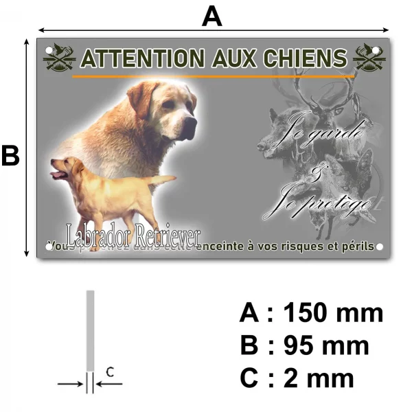 Plaque Illustrations de deux Labrador Retrievers