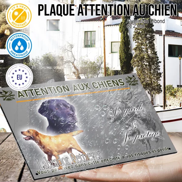 Panneau Labrador Retriever avec dessiné 2 chiens