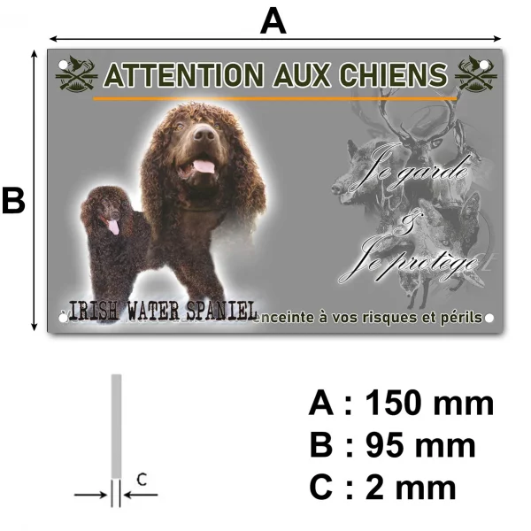 Plaque Deux Irish Water Spaniels avec poils frisés.