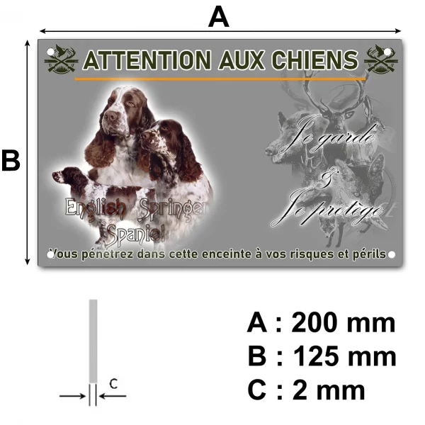 Panneau Trois English Springer Spaniels avec décor graphique