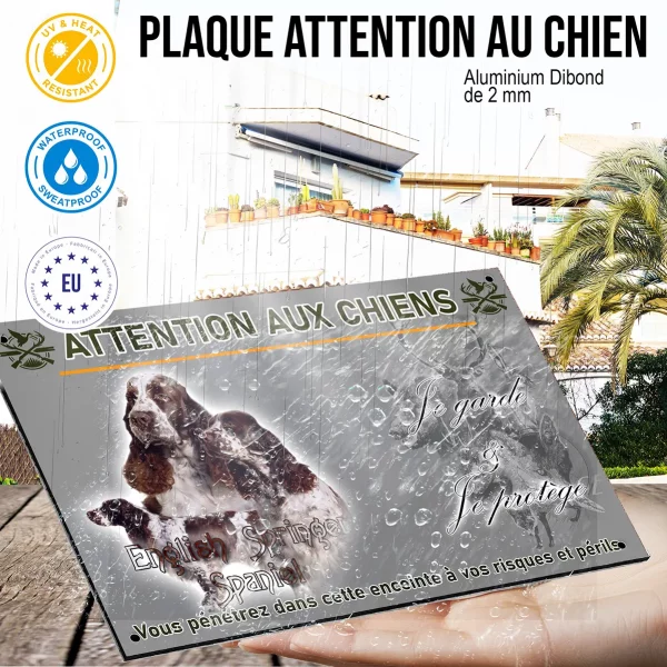 Panneau Trois English Springer Spaniels avec décor graphique