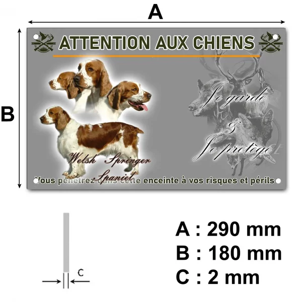 Pancarte Welsh Springer Spaniel en multiple angles de vue
