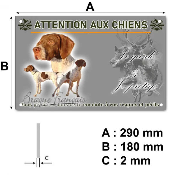 Pancarte Braque Français : 3 chiens