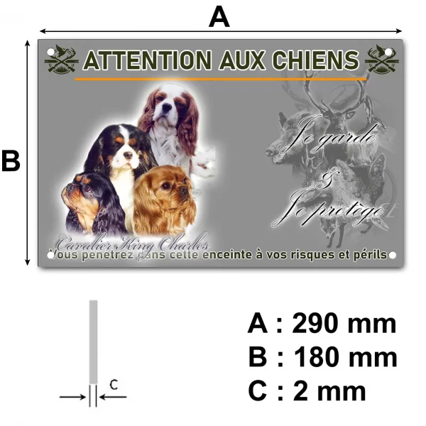 Pancarte Quatre Cavalier King Charles en portrait
