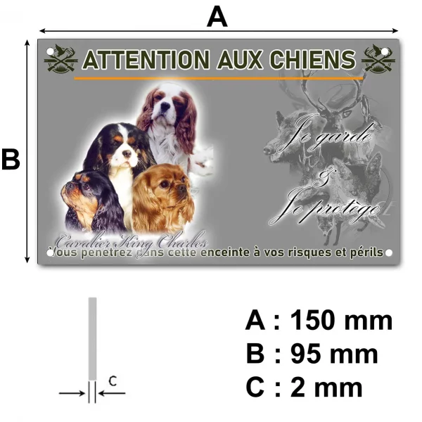 Plaque Quatre Cavalier King Charles en portrait