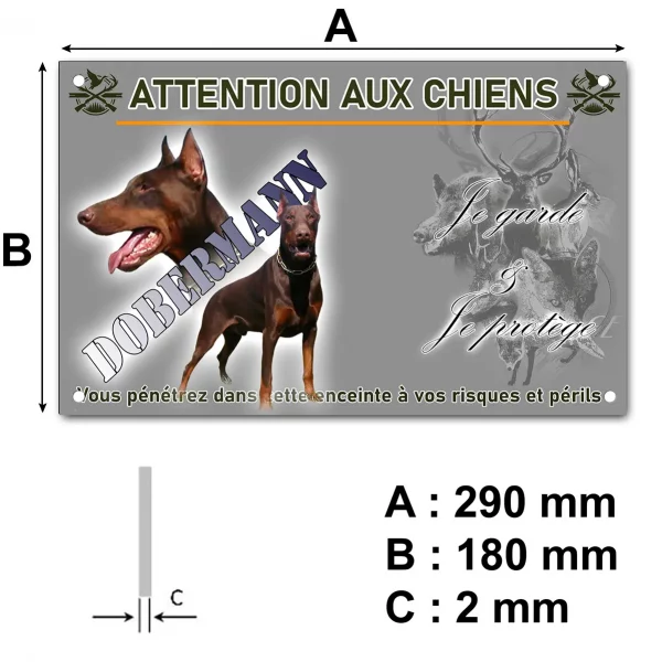 Pancarte Image de deux Dobermanns avec texte