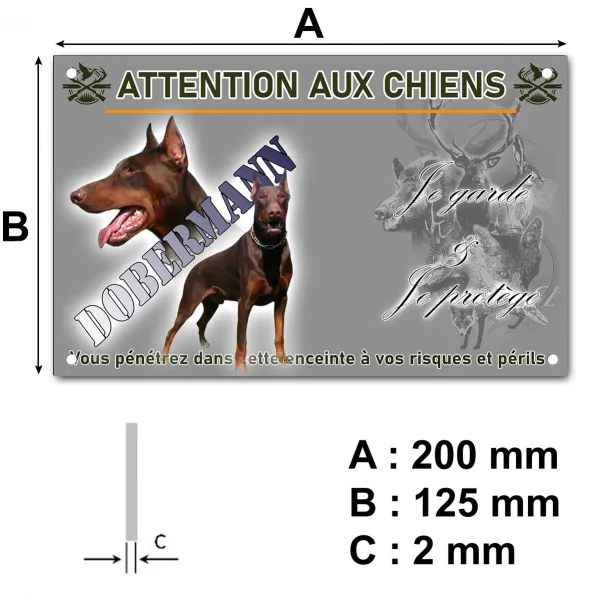 Panneau Image de deux Dobermanns avec texte