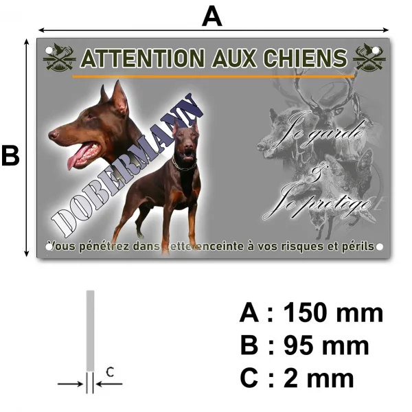 Plaque Image de deux Dobermanns avec texte