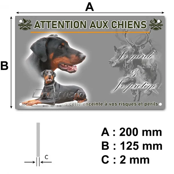 Panneau Deux Dobermans