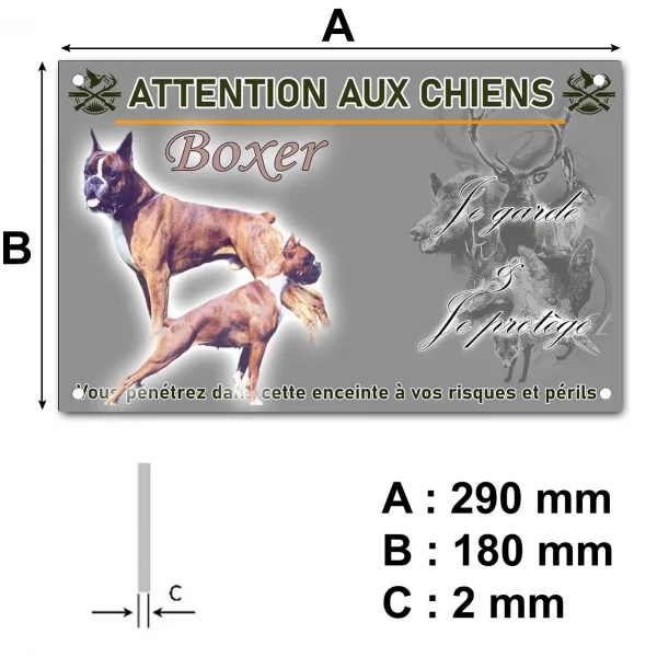 Pancarte Deux Boxers en pose dynamique avec texte