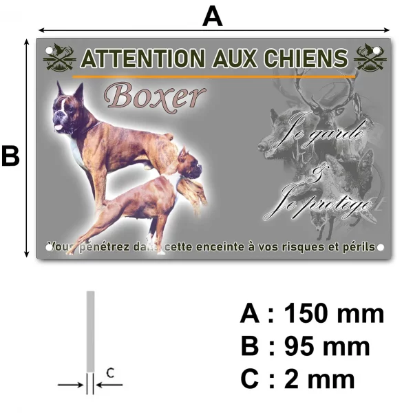 Plaque Deux Boxers en pose dynamique avec texte