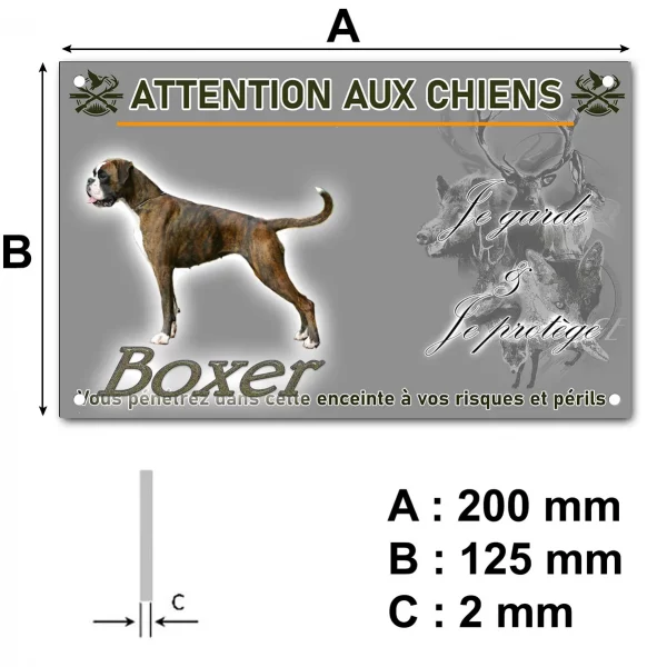Panneau Boxer en profil avec texte 'Boxer' en bas