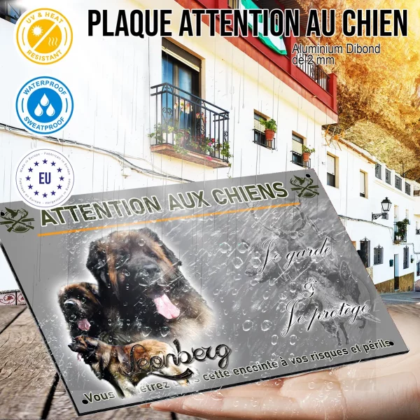 Panneau Collage de chiens Léonberg avec un fond coloré