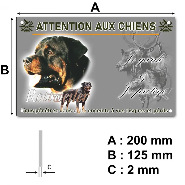 Panneau Image d'un Rottweiler avec texte