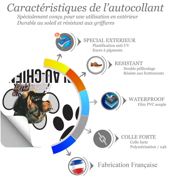 Chien a bord Image d'un Rottweiler avec texte